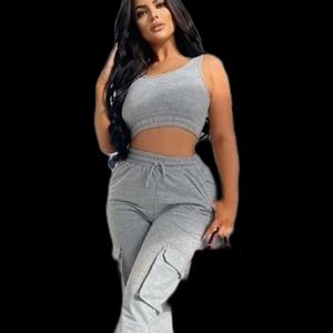 2 Piece Halter Jogging Suit